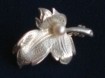 Zilver Broche [Blaadje met Cultive Parel}