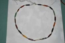 Agaat Collier+ Armband met Zilv.Bolletjes