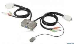 Edimax 2 port KVM Switch with cables and audio support