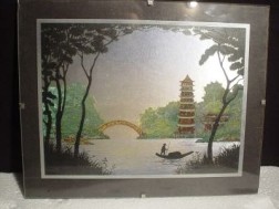 afbeelding chinese visser in pagodelandschap