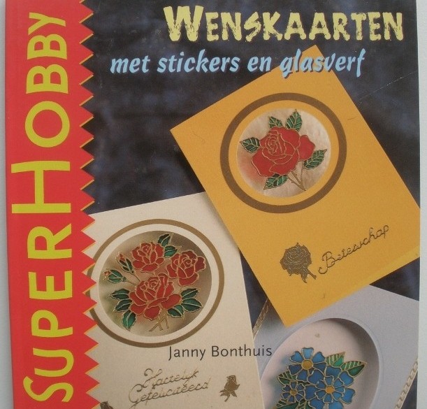 Boekje - Wenskaarten met stickers en glasverf