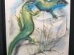 Smaragdhagedis,tekening,K.Jaude, repro aquarel, 40x43 cm,gs…