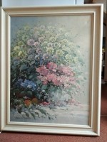 schilderij Rob de Haan bloemstilleven olieverf op doek