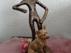 Metalen beeldje als kaarsenhouder met chihuahua hond