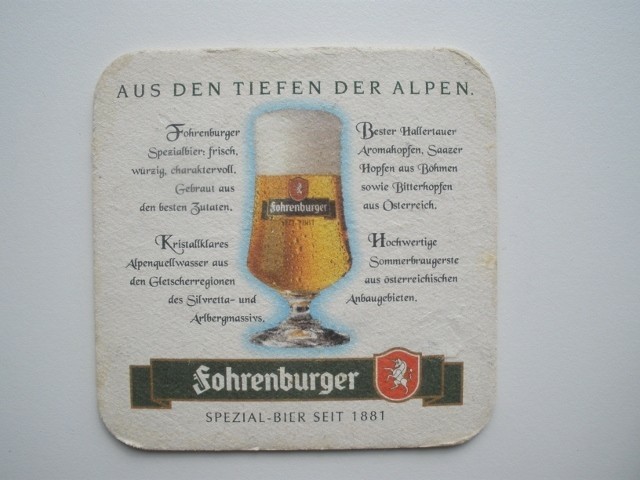 1 bierviltje Fohrenburger