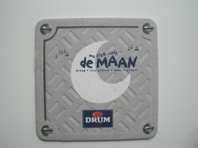 1 bierviltje - DRUM - Muziek-Café De Maan