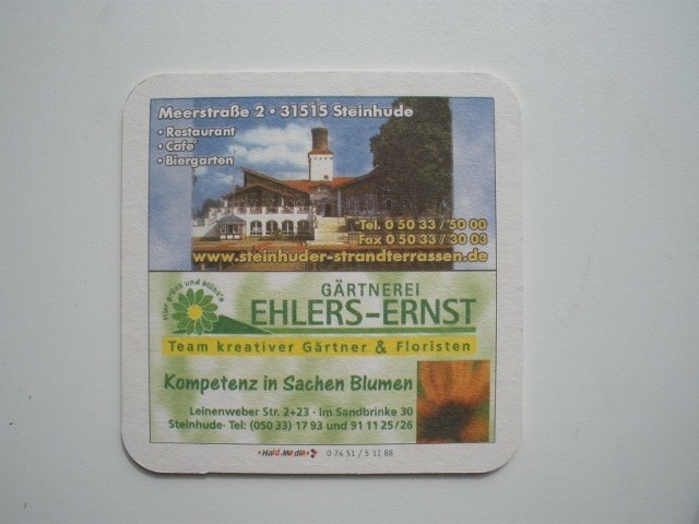 1 bierviltje - Ehlers Ernst