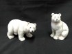 2 ijsbeer beeldjes, keramiek geglazuurd, gaaf, 2 modellen