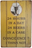24 hours 24 beer Reclamebord
