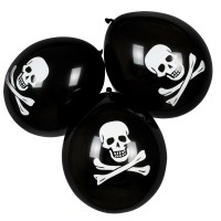 Piraten Ballonnen Doodshoofd 25cm 6st