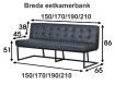 Eetkamerbank - Eetbank Breda in stof of kunstleer
