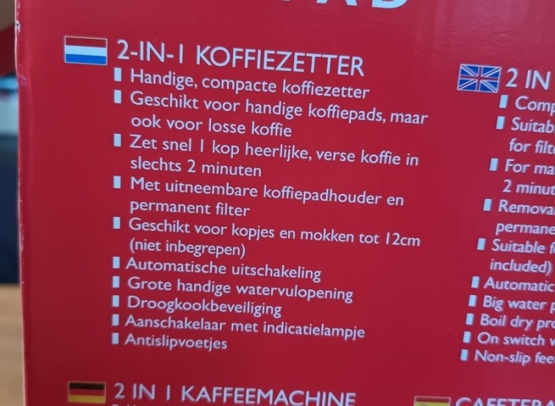 Koffiezetapparaat 500 watt