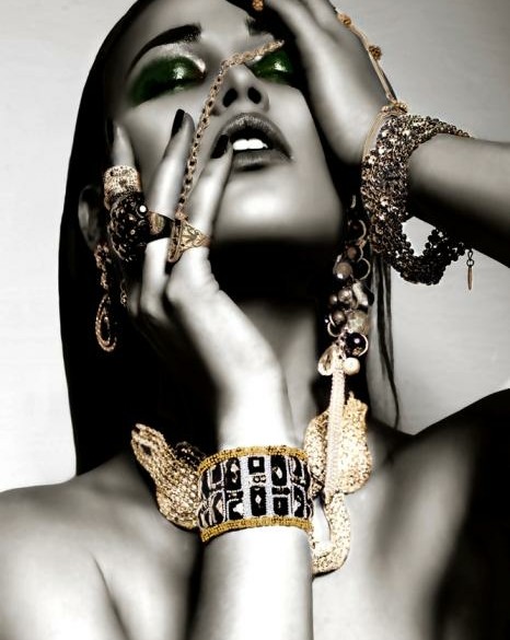 Glasschilderij Vrouw met sieraden| 809