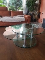 Chroom/ Glazen salon tafel 