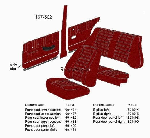 Bekleding Amazon 4 deurs +kombi B stijl Links rood 524-600…