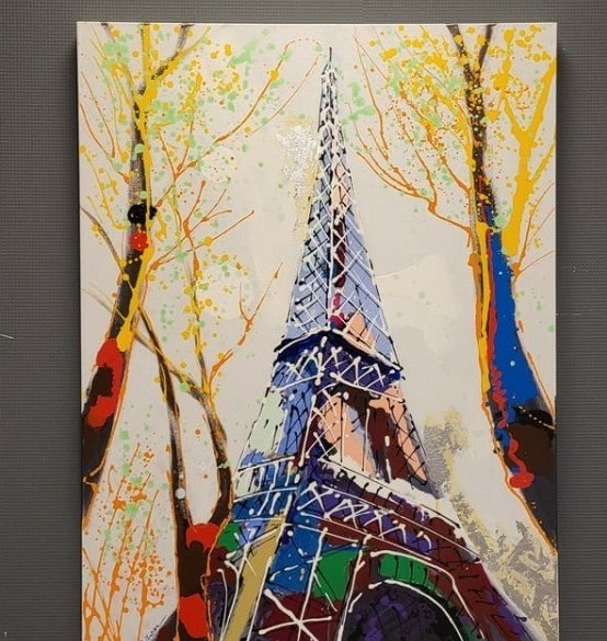 Olieverf schilderij Eiffeltoren van Ter Halle