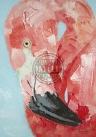 Olieverf schilderij Flamingo van Ter Halle