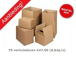 Verhuisdozen IJzersterk 75 stuks slechts €47,50.