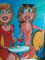 "Wijnen..." acryl schilderij
