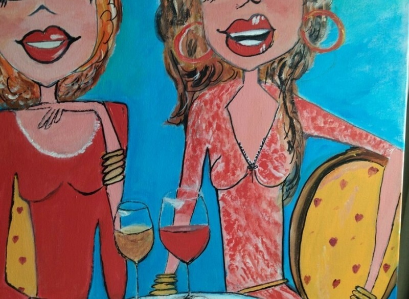 "Wijnen..." acryl schilderij