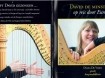 miniatuur harp van porselein met harpiste en zanger