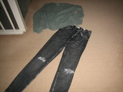 spijkerbroek/trui