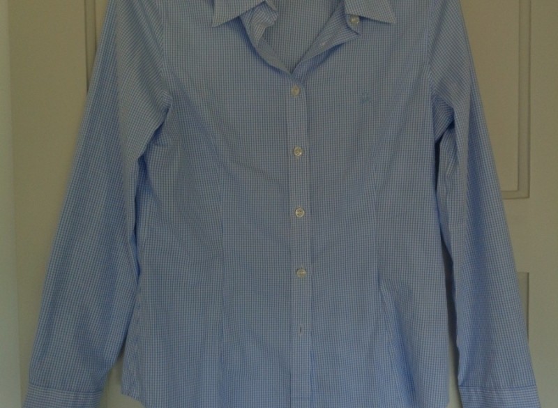 dames blouse lichtblauw geruit UNITED COLORS OF BENETTON