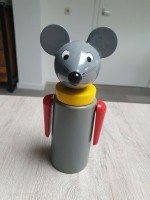 Houten spaarpot muis
