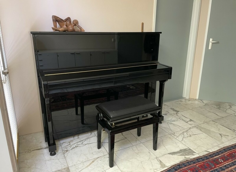 Zwarte hoogglans piano