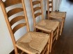 6 lichteiken eetkamer stoelen met riten zitting