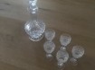 Kristallen karaf met 5 borrel glaasjes 