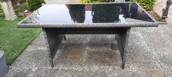 Terrastafel met glasplaat i.p.st. 145 * 83 * 65 H