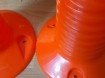 Kunststof flexibele afzetpaal oranje wit Ø80mm -overrijdbaa…