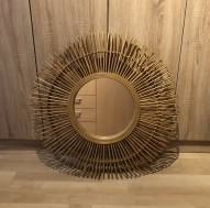Spiegel met bamboe (stevige) rand
