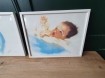 Twee brocante baby schilderijen Bessie  P
