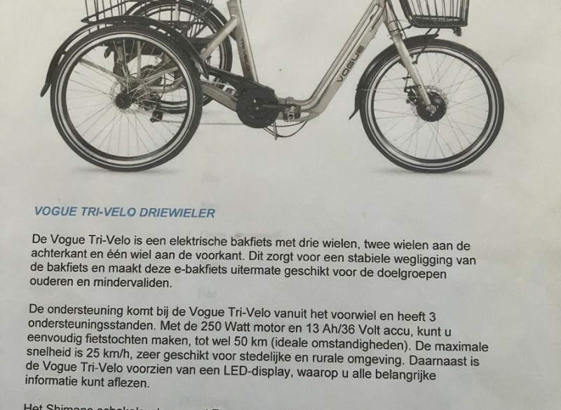 Electrische driewielfiets