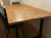 Eettafel hout met zwart stalen frame