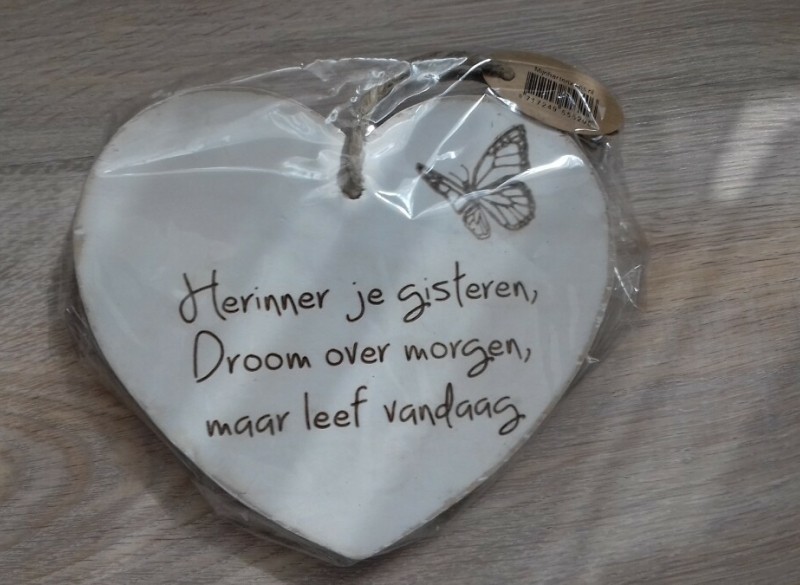 Cadeau-hart met spreuk