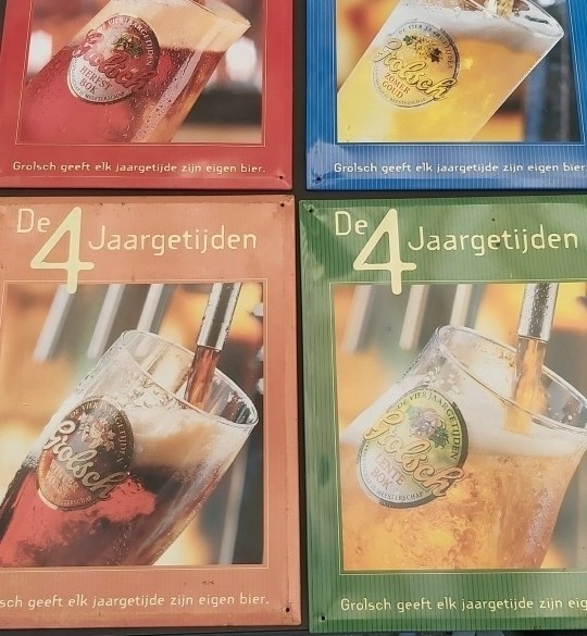 Te koop 4 jaargetijden grolsch borden