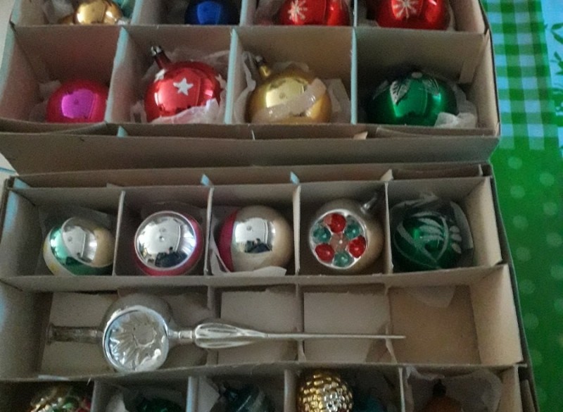 Oude kerstballen jaren 60