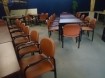 10 tafels 80x80 cm. en 31 stoelen met armleuning