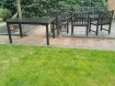 Hardhouten tuinstoelen, bank en eettafel 