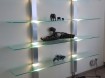 Design glazen wandmeubel (vitrine) met verlichting