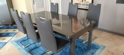 Tafel 100 x 200 cm met 6 stoelen 