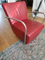 Mooie kleine leren fauteuil 