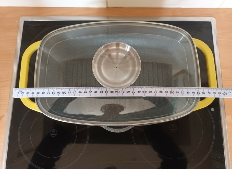 Braadpan (nieuw) rechthoekig alu 40 cm.