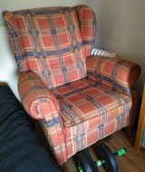 Oorfauteuil met tartan motief