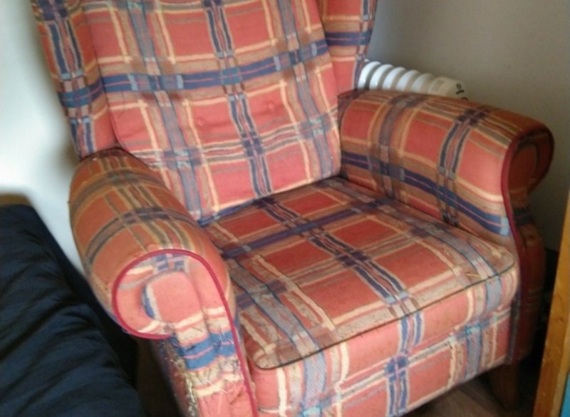 Oorfauteuil met tartan motief