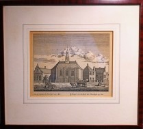 Gravure Noordwijk Gesigt van de kerk Noordwijk binnen.