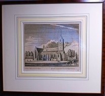 Gravure  Noordwijk grzicht op de kerk te Noordwijk aan Zee